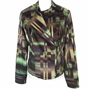 Hilton Hollis Green & Black Tailored Double Zip Blazer Size 8